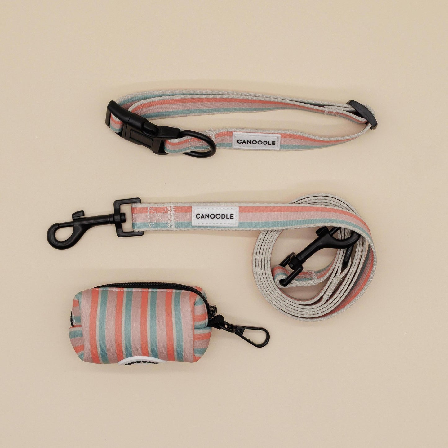 3 Piece Classic Bundle - Collar, Lead, Poop Bag Dispenser
